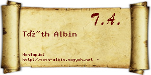Tóth Albin névjegykártya